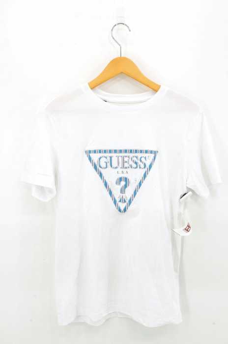 GUESS los angeles（ゲスロサンゼルス） STRIPE TRIANGLE LOGO TEE メンズ トップス