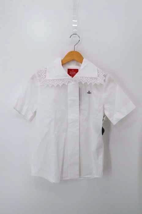 Vivienne Westwood RED LABEL(ヴィヴィアンウエストウッドレッドレーベル) オーブ刺繍 レース襟ブラウス レディース トップス