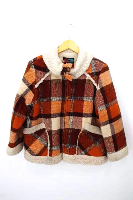 USED古着(ユーズドフルギ) 60S TALONジップ 内ボアチェックブルゾン メンズ アウター