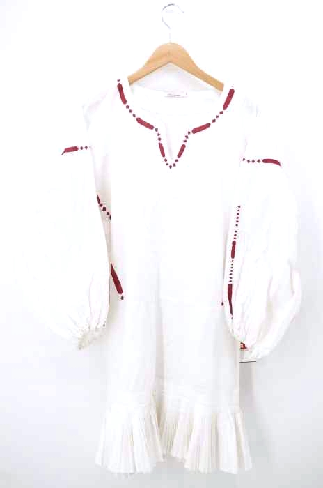 MES DEMOISELLES...（メドモワゼル） エンブロイダリー スキッパーワンピース レディース ワンピース