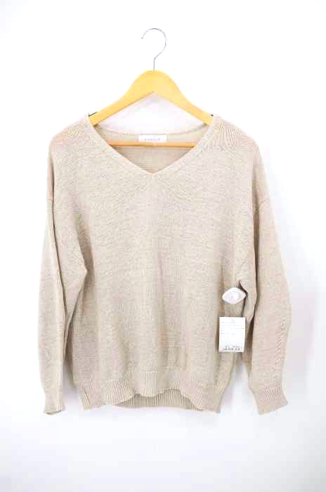 Simplicite（シンプリシテ） 20SS リネン混テープヤーンユルVプルオーバー レディース トップス