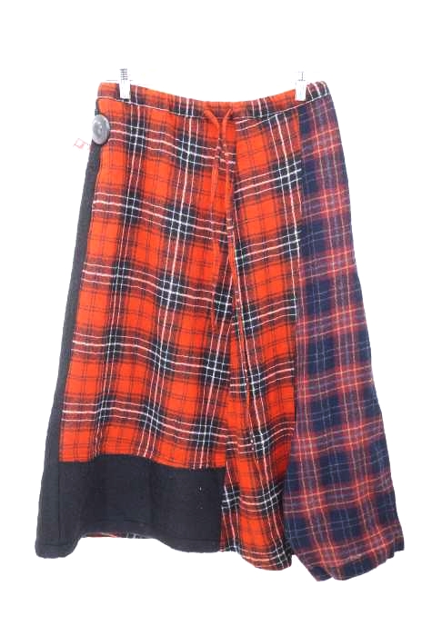 REGULATION yohji yamamoto（レギュレーションヨウジヤマモト） モヘヤ混 切り替え タータンチェック ウールスカート レディース スカート
