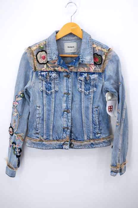 DESIGUAL（デシグアル） 柄刺しゅうデニムジャケット レディース アウター