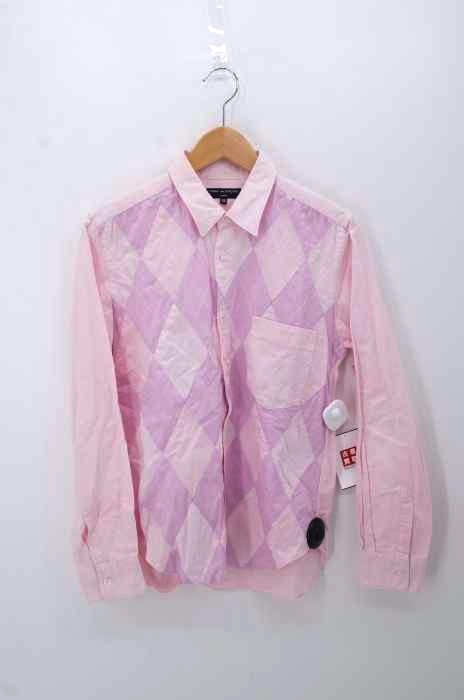 COMME des GARCONS HOMME（コムデギャルソンオム） 異素材切替 アーガイル柄 長袖シャツ メンズ トップス
