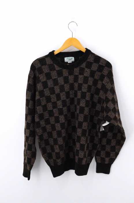 CROCODILE（クロコダイル） チェック柄　クルーネックニット メンズ トップス