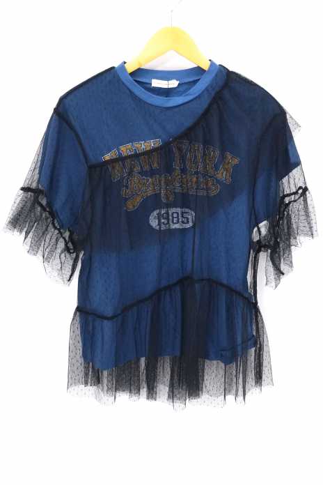 E hyphen world gallery（イーハイフンワールドギャラリー） チュールレイヤードカレッジTシャツ レディース トップス
