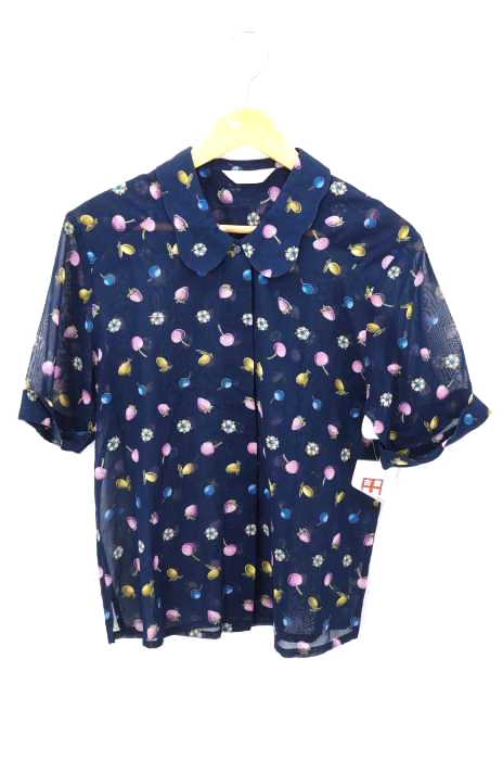 USED古着（ユーズドフルギ） OLD フルーツ柄 シースルーブラウス レディース トップス