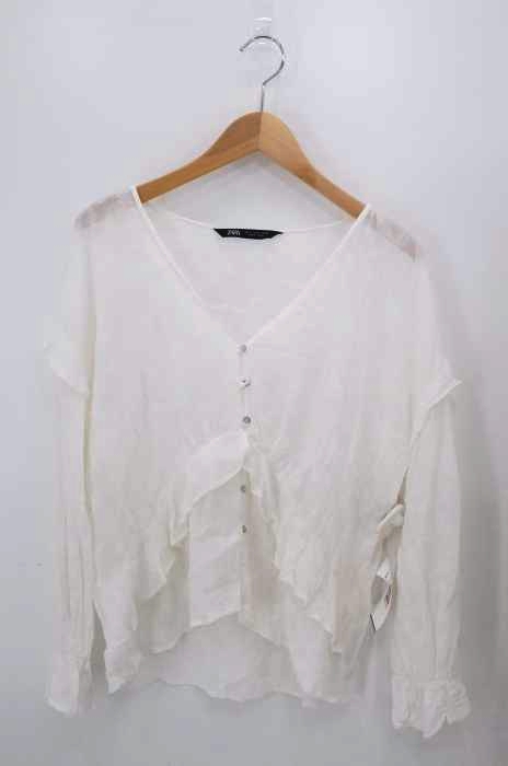 ZARA（ザラ） 総レースボタンブラウス レディース トップス