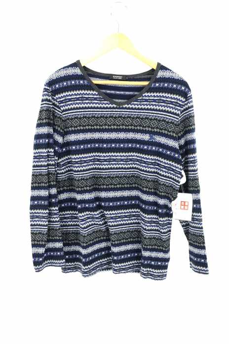 BURBERRY BLACK LABEL （バーバリーブラックレーベル） 総柄Vネックカカットソー メンズ トップス