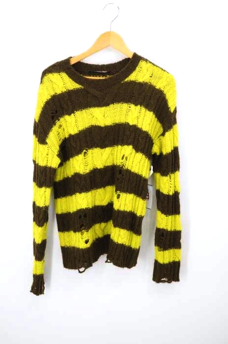 Andersson Bell（アンダースンベル） DESTROYED STRIPE CABLE SWEATER メンズ トップス