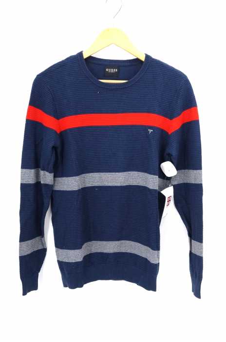 GUESS（ゲス） SWETER HOPKINS サーマル切替ボーダーニットカットソー メンズ トップス