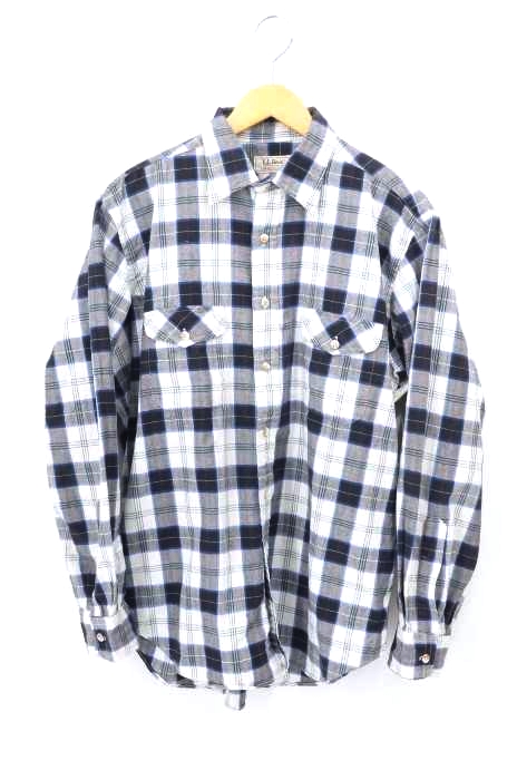 L.L.Bean(エルエルビーン) 90S USA製 Macflannel フラップポケット チェック柄長袖シャツ メンズ トップス