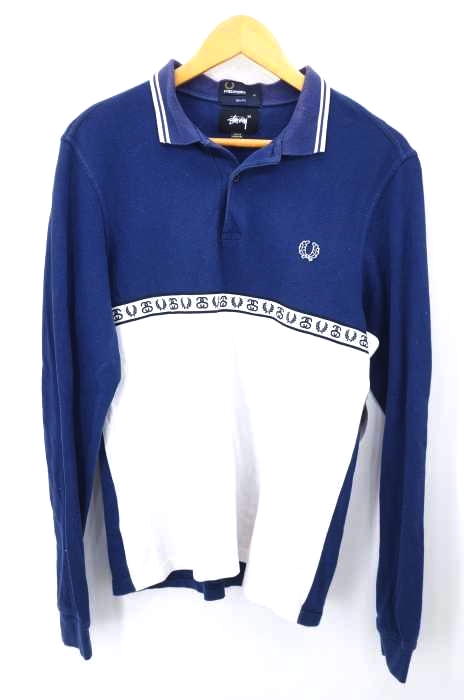 Stussy（ステューシー） ロゴテープ バイカラー ロングスリーブポロシャツ メンズ トップス