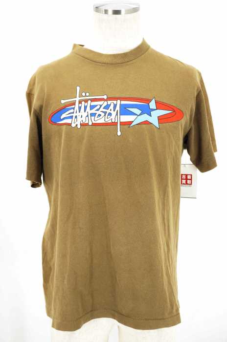 STUSSY (ステューシー) 紺タグ クルーネックプリントTシャツ メンズ トップス