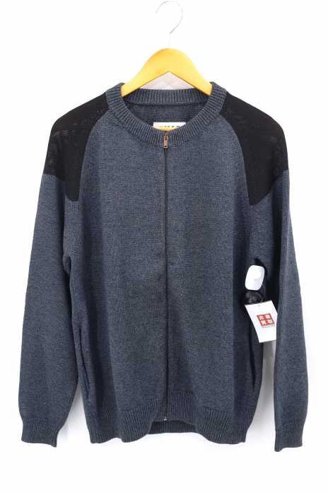MM6 Maison Martin Margiela （エムエムシックス メゾンマルタンマルジェラ） レーヨン切替 コットン ジップアップニット レディース トップス