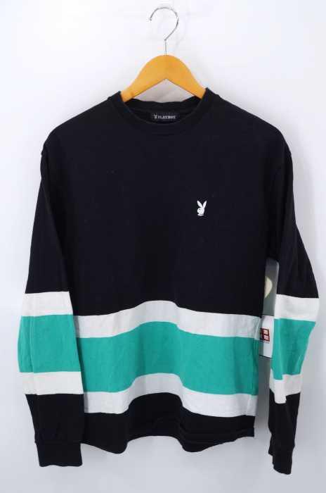 FREAKS STORE × PLAYBOY（フリークスストア プレイボーイ） ボーダー柄クルーネックカットソー メンズ トップス
