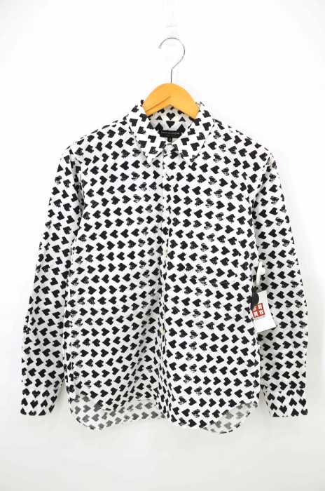 COMME des GARCONS HOMME PLUS （コムデギャルソンオムプリュス） AD2010 10AW 切替デザインハートプリントコットンシャツ メンズ トップス