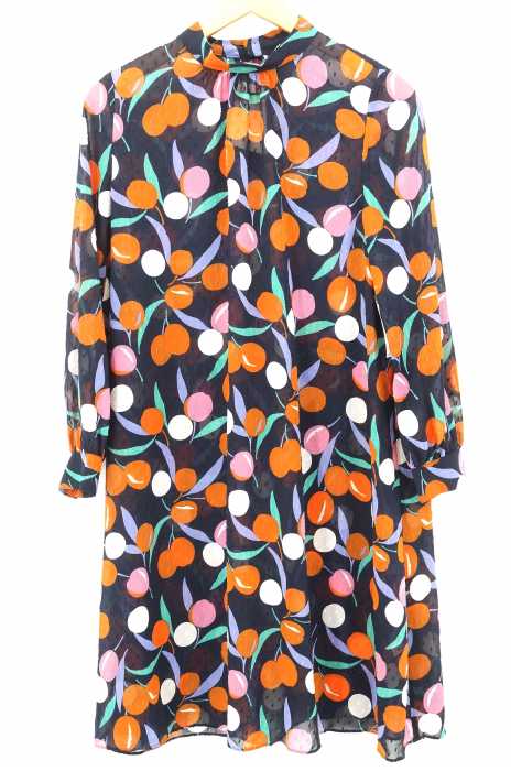 Dot＆Stripes CHILD WOMAN （ドットアンドストライプスチャイルドウーマン） フルーツ柄スタンドカラーワンピース レディース ワンピース