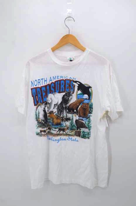USED古着（ユーズドフルギ） CARIBBEAN DREAM 90S アニマルプリントTシャツ メンズ トップス