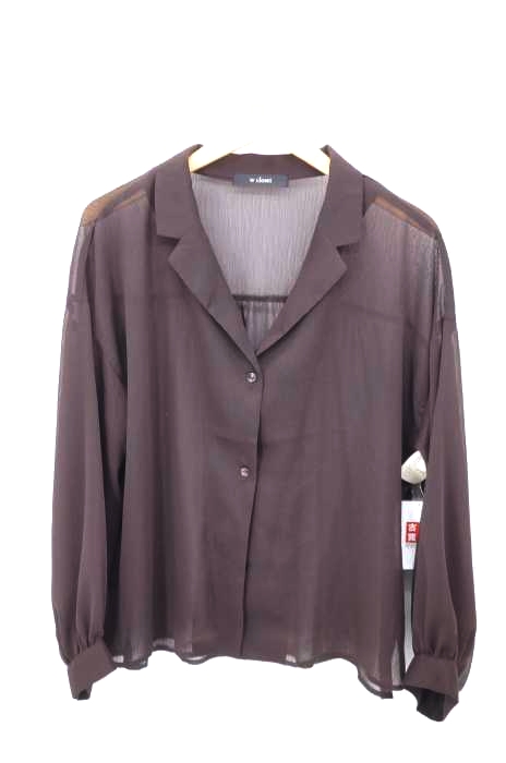 w closet(ダブルクローゼット) シアー オープンカラーシャツ レディース トップス