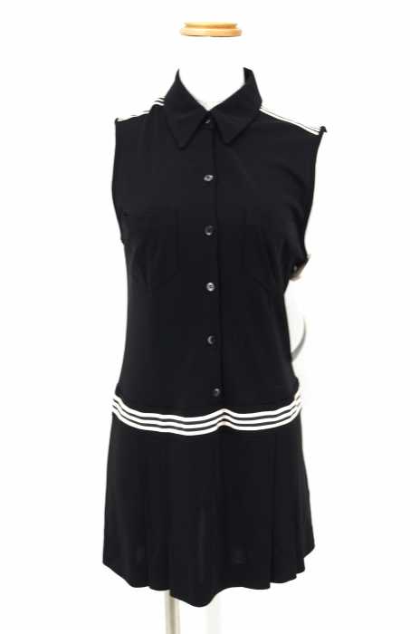 DKNY (ダナキャランニューヨーク) ストライプテープ装飾ノースリーブシャツワンピース レディース ワンピース