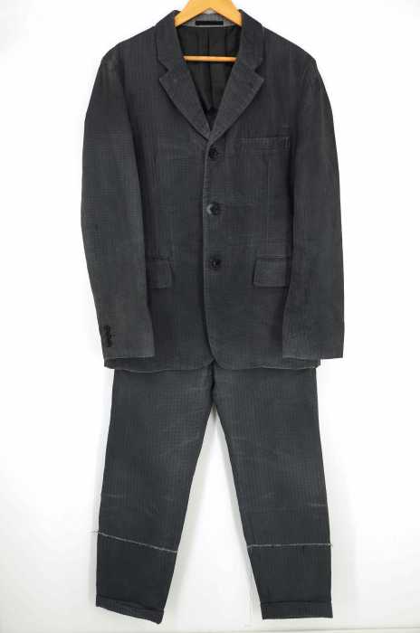 COMME des GARCONS HOMME PLUS （コムデギャルソンオムプリュス） AD2002 03SS 樹脂加工 3Bジャケット&ダブルウエストスラックス セットアップ メンズ セットアップ