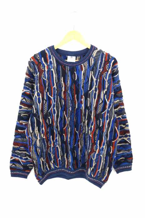 USED古着  （ユーズドフルギ） MERINO 幾何学模様 3Dニット メンズ トップス