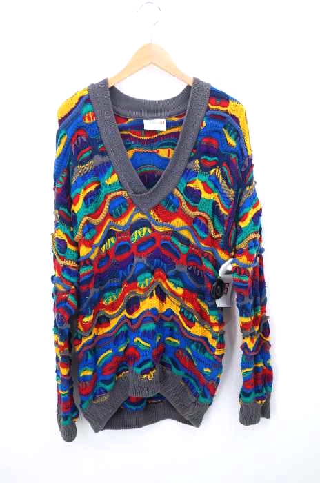 COOGI（クージー） Vネック 3D編みニット メンズ トップス