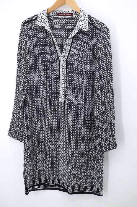 COMPTOIR DES COTONNIERS(コントワーデコトニエ) 総柄シルクプルオーバーシャツワンピース レディース ワンピース
