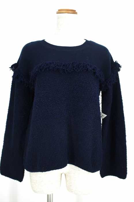 BEAUTY & YOUTH UNITED ARROWS (ビューティーアンドユースユナイテッドアローズ) ジャカードフリンジ9分袖ニット レディース トップス