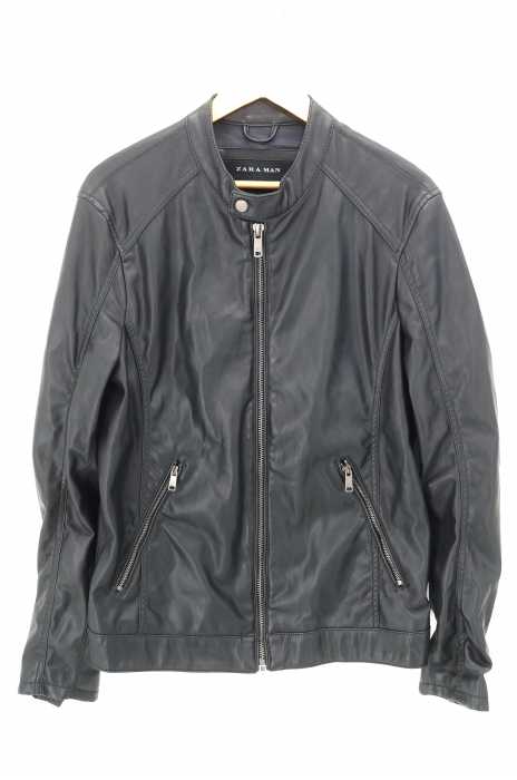 ZARA MAN （ザラマン） フェイクレザーシングルライダースジャケット メンズ アウター