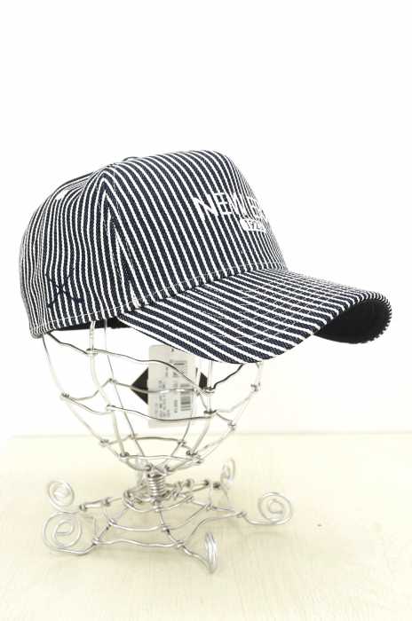 NEW ERA (ニューエラ) ヒッコリーストライプ ロゴ刺繍 キャップ メンズ 帽子