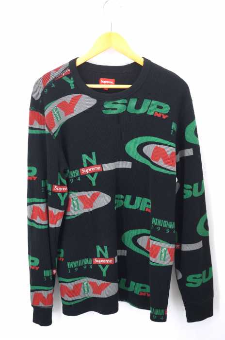 Supreme （シュプリーム） NY WAFFLE THERMAL 総柄プリントワッフルサーマルロングスリーブTシャツ メンズ トップス