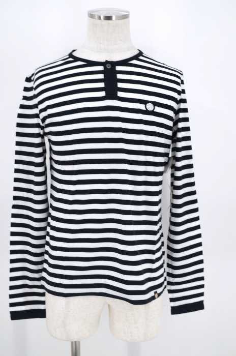 Pretty Green （プリティーグリーン） ボーダーヘンリーネックTシャツ メンズ トップス