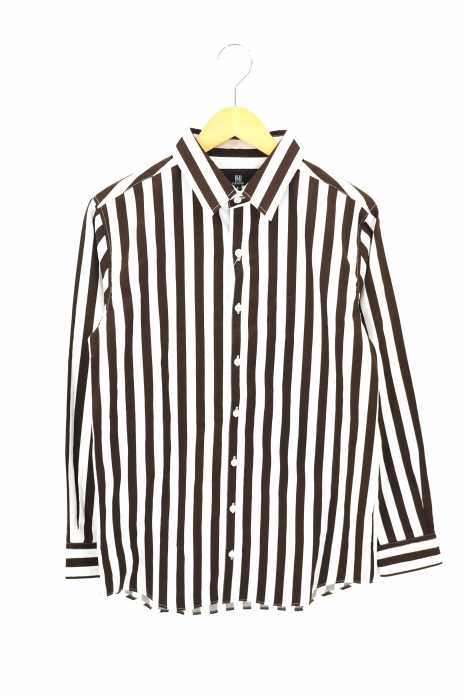 CAMBIO （カンビオ） ストライプブロードミドルシャツ メンズ トップス