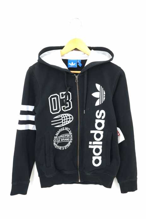 adidas Originals (アディダスオリジナルス) ロゴプリント ジップアップパーカー メンズ トップス
