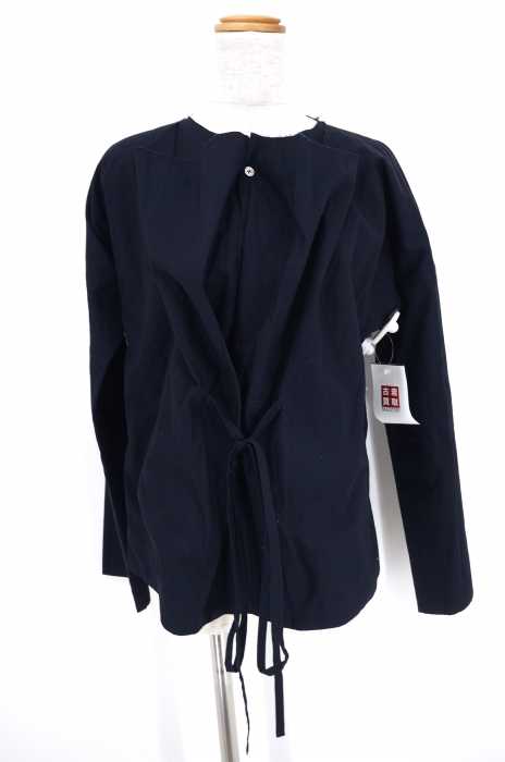 tricot COMME des GARCONS （トリココムデギャルソン） AD1997  90s  98SS カットオフドッキングデザインノーカラーシャツ レディース トップス