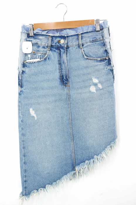 ZARA（ザラ） ウエストフリル付きアシンメトリーデニムスカート レディース スカート