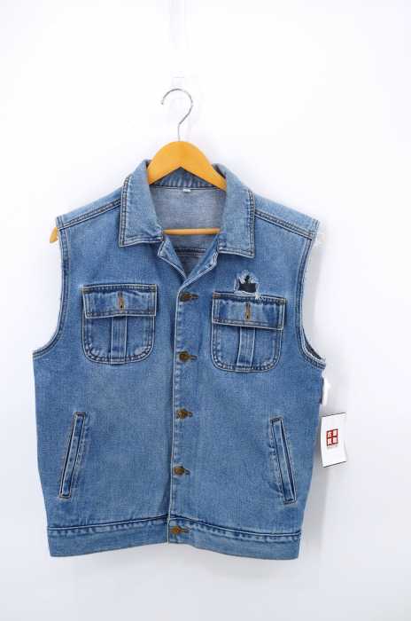 USED古着  （ユーズドフルギ） ダメージ加工　デニムベスト メンズ トップス