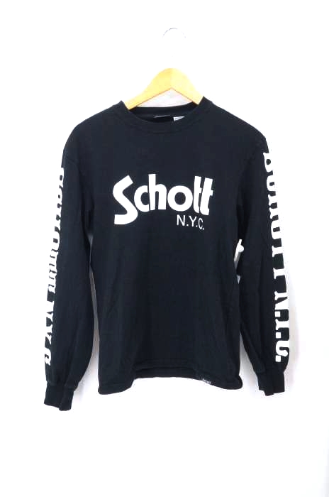 Schott（ショット） LONG SLEEVE T-SHIRT BASIC SCHOTT LOGO 袖プリントロングスリーブTシャツ メンズ トップス