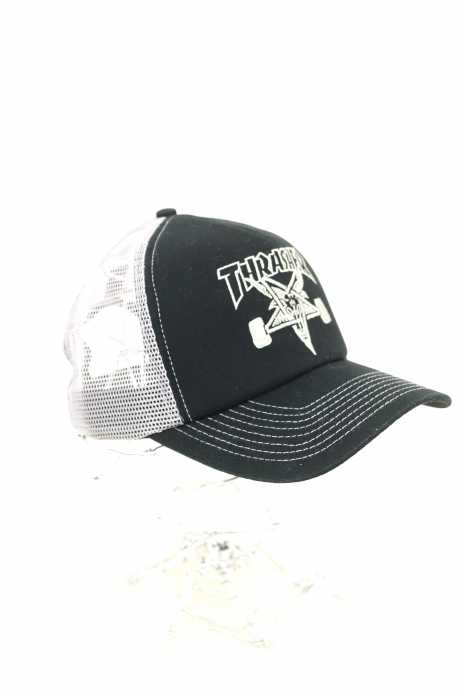 THRASHER（スラッシャー） ロゴ刺繍メッシュキャップ メンズ 帽子