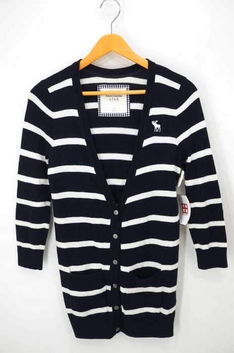 Abercrombie & Fitch(アバクロンビーアンドフィッチ) ボーダー柄 コットンカーディガン レディース トップス