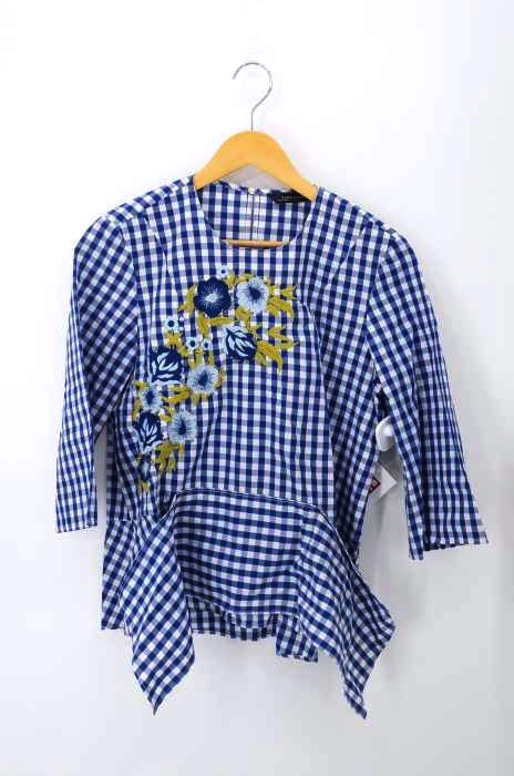 ZARA WOMAN（ザラ ウーマン） ギンガムチェック エンブロイダリーブラウス レディース トップス