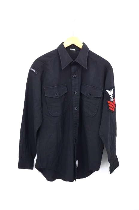 U.S.NAVY(ユーエスネイビー) 80S ブラックユーティリティシャツ メンズ トップス