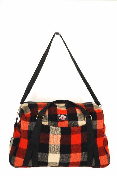 Johnson Woolen Mills（ジョンソンウーレンミルズ） ウールチェックボストンバッグ メンズ バッグ