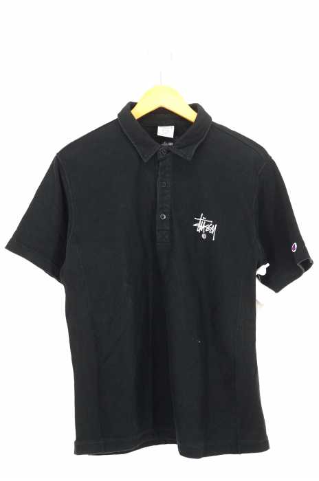 STUSSY × Champion (ステューシー チャンピオン) 胸ロゴ刺繍ポロシャツ メンズ トップス