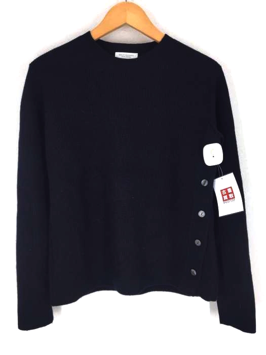BEAUTY&YOUTH UNITED ARROWS（ビューティーアンドユースユナイテッドアローズ） ウール畦サイドボタンクルーネックニットプルオーバー サイドボタンスリットニット レディース トップス