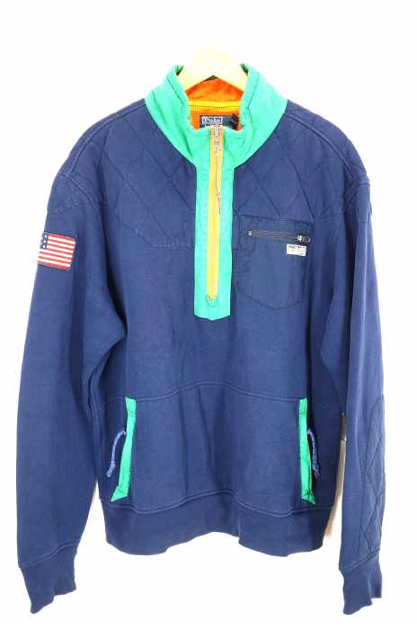 Polo by RALPH LAUREN （ポロバイラルフローレン） ハーフジップキルティング切替スウェット メンズ トップス