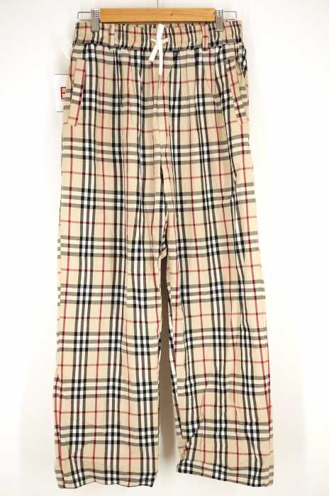 LEGENDA (レジェンダ) Beige Check ワイドパンツ メンズ パンツ