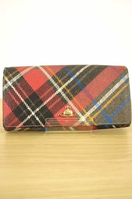  Vivienne Westwood（ ビビアンウエストウッド） オーブ ラウンドジップ チェック柄 レディース 財布・ケース